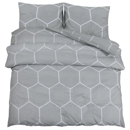 vidaXL Set Copripiumino Grigio 155x220 cm in Cotone