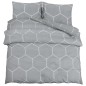 vidaXL Set Copripiumino Grigio 155x220 cm in Cotone vidaXL Set Copripiumino Grigio 155x220 cm in Cotone