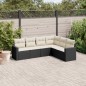vidaXL Set Divano da Giardino 6 pz con Cuscini Nero in Polyrattan vidaXL Set Divano da Giardino 6 pz con Cuscini Nero in Polyrattan