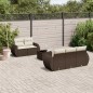 vidaXL Set Divano da Giardino 6 pz con Cuscini Marrone in Polyrattan vidaXL Set Divano da Giardino 6 pz con Cuscini Marrone in Polyrattan