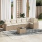 vidaXL Set Divani da Giardino 7 pz con Cuscini Beige in Polyrattan vidaXL Set Divani da Giardino 7 pz con Cuscini Beige in Polyrattan
