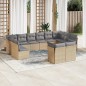 vidaXL Set Divani da Giardino 12 pz con Cuscini Beige in Polyrattan vidaXL Set Divani da Giardino 12 pz con Cuscini Beige in Polyrattan