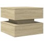 vidaXL Tavolino da Salotto Gambe in Metallo Rovere Sonoma 50x50x40 cm