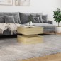 vidaXL Tavolino da Salotto Gambe in Metallo Rovere Sonoma 50x50x40 cm