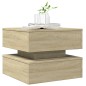 vidaXL Tavolino da Salotto Gambe in Metallo Rovere Sonoma 50x50x40 cm