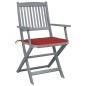 vidaXL Sedie da Giardino Pieghevoli 6pz con Cuscini in Massello Acacia vidaXL Sedie da Giardino Pieghevoli 6pz con Cuscini in Massello Acacia