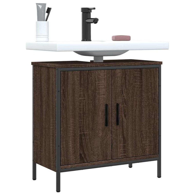 vidaXL Mobile Lavabo Bagno Rovere Marrone 60x30x60cm Legno Multistrato vidaXL Mobile Lavabo Bagno Rovere Marrone 60x30x60cm Legno Multistrato