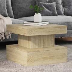 vidaXL Tavolino da Salotto Gambe in Metallo Rovere Sonoma 50x50x40 cm