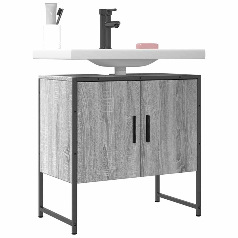 vidaXL Mobile Lavabo Bagno Grigio Sonoma 60x33x60 cm Legno Multistrato vidaXL Mobile Lavabo Bagno Grigio Sonoma 60x33x60 cm Legno Multistrato