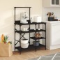 vidaXL Mobile da Cucina Nero 90x40x132 cm Legno Multistrato e Metallo vidaXL Mobile da Cucina Nero 90x40x132 cm Legno Multistrato e Metallo