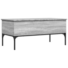 vidaXL Tavolino Grigio Sonoma 100x50x45 cm Legno Multistrato e Metallo