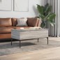 vidaXL Tavolino Grigio Sonoma 100x50x45 cm Legno Multistrato e Metallo