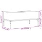 vidaXL Tavolino Grigio Sonoma 100x50x45 cm Legno Multistrato e Metallo