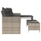 vidaXL Divano Giardino Tavolo e Cuscini a L Grigio Chiaro Polyrattan