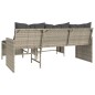 vidaXL Divano Giardino Tavolo e Cuscini a L Grigio Chiaro Polyrattan