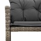 vidaXL Divano da Giardino con Tavolo e Cuscini a L Grigio Polyrattan vidaXL Divano da Giardino con Tavolo e Cuscini a L Grigio Polyrattan