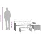 vidaXL Divano da Giardino con Tavolo e Cuscini a L Grigio Polyrattan vidaXL Divano da Giardino con Tavolo e Cuscini a L Grigio Polyrattan