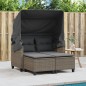vidaXL Divano Giardino 2Posti Baldacchino e Sgabelli Grigio Polyrattan vidaXL Divano Giardino 2Posti Baldacchino e Sgabelli Grigio Polyrattan