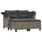 vidaXL Divano Giardino 2Posti Baldacchino e Sgabelli Grigio Polyrattan vidaXL Divano Giardino 2Posti Baldacchino e Sgabelli Grigio Polyrattan