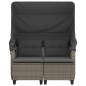 vidaXL Divano Giardino 2Posti Baldacchino e Sgabelli Grigio Polyrattan vidaXL Divano Giardino 2Posti Baldacchino e Sgabelli Grigio Polyrattan