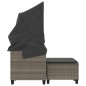 vidaXL Divano Giardino 2Posti Baldacchino e Sgabelli Grigio Polyrattan vidaXL Divano Giardino 2Posti Baldacchino e Sgabelli Grigio Polyrattan