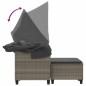 vidaXL Divano Giardino 2Posti Baldacchino e Sgabelli Grigio Polyrattan vidaXL Divano Giardino 2Posti Baldacchino e Sgabelli Grigio Polyrattan