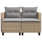 vidaXL Divano da Giardino 2 Posti con Sgabelli Beige in Polyrattan