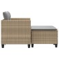 vidaXL Divano da Giardino 2 Posti con Sgabelli Beige in Polyrattan