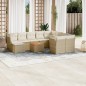vidaXL Set Divani da Giardino 11 pz con Cuscini Beige in Polyrattan vidaXL Set Divani da Giardino 11 pz con Cuscini Beige in Polyrattan
