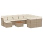 vidaXL Set Divani da Giardino 11 pz con Cuscini Beige in Polyrattan vidaXL Set Divani da Giardino 11 pz con Cuscini Beige in Polyrattan