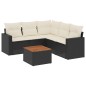vidaXL Set Divano da Giardino 6 pz con Cuscini Nero in Polyrattan vidaXL Set Divano da Giardino 6 pz con Cuscini Nero in Polyrattan