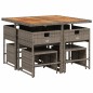 vidaXL Set da Pranzo da Giardino 9 pz con Cuscini in Polyrattan Grigio vidaXL Set da Pranzo da Giardino 9 pz con Cuscini in Polyrattan Grigio