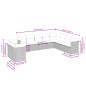 vidaXL Set Divano da Giardino 10 pz con Cuscini Beige in Polyrattan