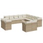 vidaXL Set Divano da Giardino 13 pz con Cuscini Beige in Polyrattan vidaXL Set Divano da Giardino 13 pz con Cuscini Beige in Polyrattan