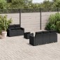 vidaXL Set Divano da Giardino 6 pz con Cuscini Nero in Polyrattan vidaXL Set Divano da Giardino 6 pz con Cuscini Nero in Polyrattan