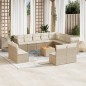 vidaXL Set Divano da Giardino 13 pz con Cuscini Beige in Polyrattan vidaXL Set Divano da Giardino 13 pz con Cuscini Beige in Polyrattan