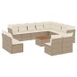 vidaXL Set Divano da Giardino 13 pz con Cuscini Beige in Polyrattan vidaXL Set Divano da Giardino 13 pz con Cuscini Beige in Polyrattan