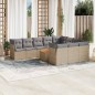 vidaXL Set Divani da Giardino 11 pz con Cuscini Beige in Polyrattan vidaXL Set Divani da Giardino 11 pz con Cuscini Beige in Polyrattan