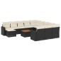vidaXL Set Divani da Giardino 13pz con Cuscini Nero in Polyrattan vidaXL Set Divani da Giardino 13pz con Cuscini Nero in Polyrattan