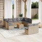 vidaXL Set Divani da Giardino 12 pz con Cuscini Beige in Polyrattan vidaXL Set Divani da Giardino 12 pz con Cuscini Beige in Polyrattan