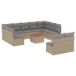 vidaXL Set Divani da Giardino 12 pz con Cuscini Beige in Polyrattan vidaXL Set Divani da Giardino 12 pz con Cuscini Beige in Polyrattan