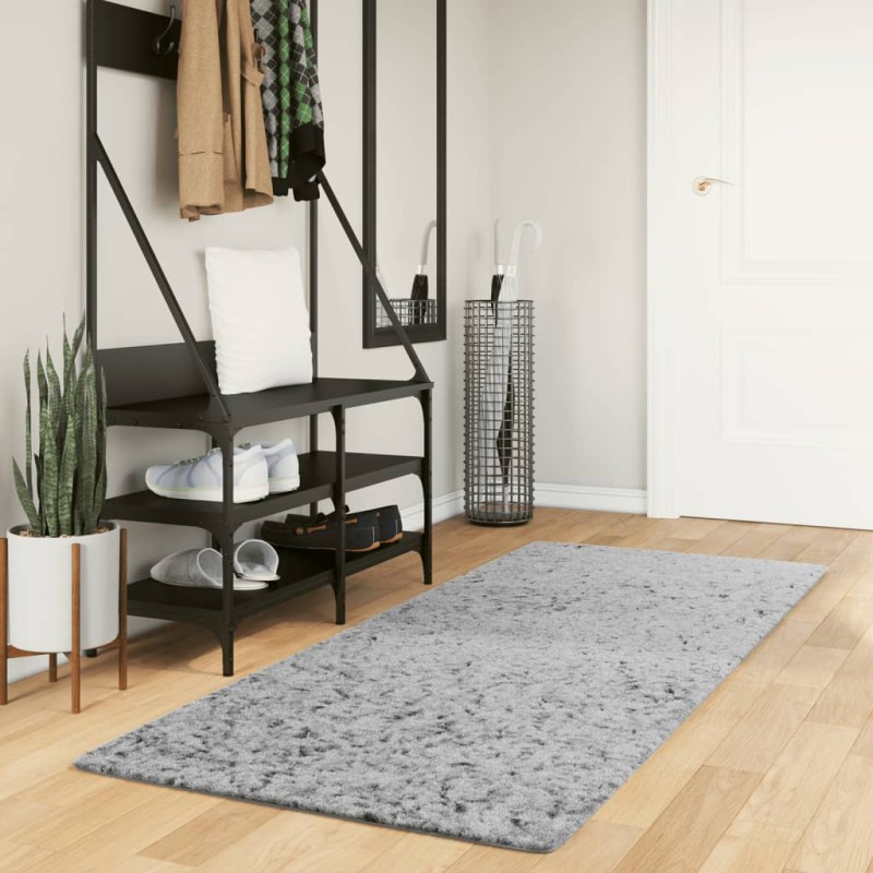 vidaXL Tappeto Shaggy PAMPLONA a Pelo Lungo Moderno Grigio 80x200 cm