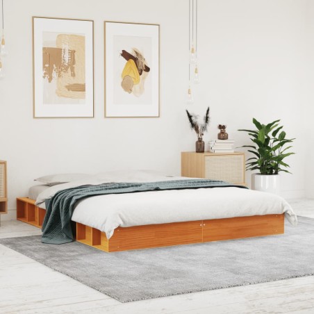 vidaXL Letto senza Materasso Marrone Cera 150x200 cm in Legno di Pino