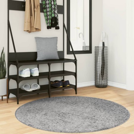 vidaXL Tappeto Shaggy PAMPLONA a Pelo Lungo Moderno Grigio Ø 120 cm