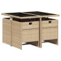 vidaXL Set da Pranzo da Giardino 5 pz con Cuscini Beige in Polyrattan