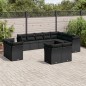 vidaXL Set Divani da Giardino 12 pz con Cuscini Nero in Polyrattan vidaXL Set Divani da Giardino 12 pz con Cuscini Nero in Polyrattan