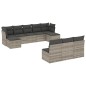 vidaXL Set Divano Giardino 10 pz con Cuscini Grigio Chiaro Polyrattan vidaXL Set Divano Giardino 10 pz con Cuscini Grigio Chiaro Polyrattan