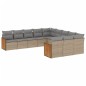 vidaXL Set Divani da Giardino 11 pz con Cuscini Beige in Polyrattan vidaXL Set Divani da Giardino 11 pz con Cuscini Beige in Polyrattan