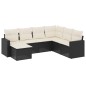 vidaXL Set Divani da Giardino con Cuscini 7pz Nero Polyrattan vidaXL Set Divani da Giardino con Cuscini 7pz Nero Polyrattan