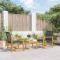 vidaXL Set da Bistrot 3 pz Nero in Polyrattan e Legno di Acacia vidaXL Set da Bistrot 3 pz Nero in Polyrattan e Legno di Acacia